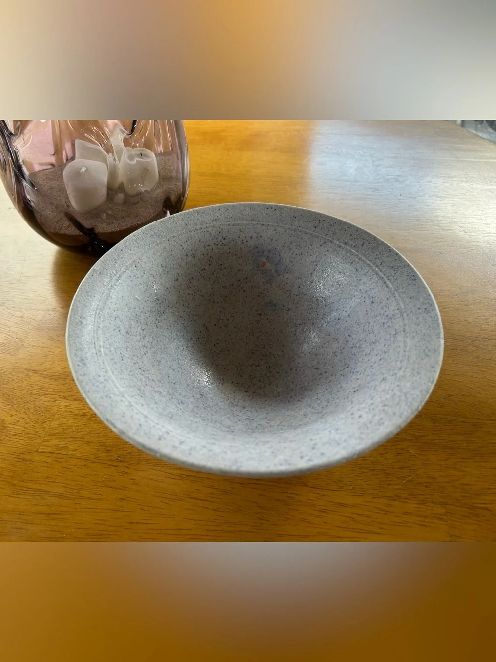 Speckled Ceramic Serving Bowl - Light Gray